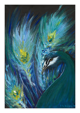 Peacock Grace, Liz Wilson watercolour