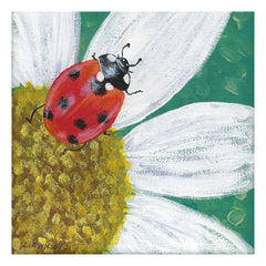 Ladybird on Daisy – Ladybird Flower Garden Art Print